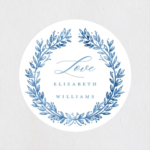 This is a cobalt custom stickers with standard by Petra Kern called royal printing on uncoated sticker paper in sticker