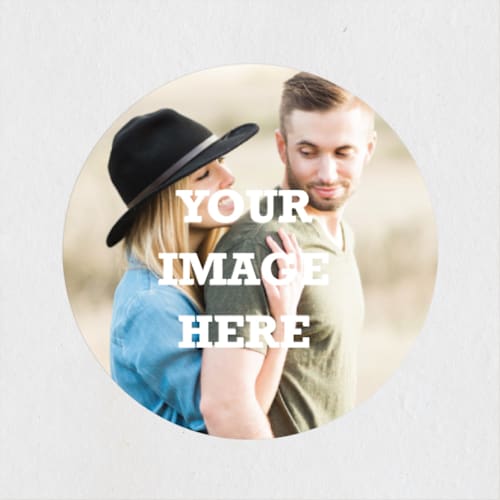 This is a ivory custom stickers with standard by Minted called the big picture printing on uncoated sticker paper in sticker