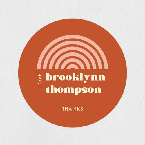 This is a terracotta custom stickers with standard by Jenna Holcomb called mod print shower printing on uncoated sticker paper in sticker