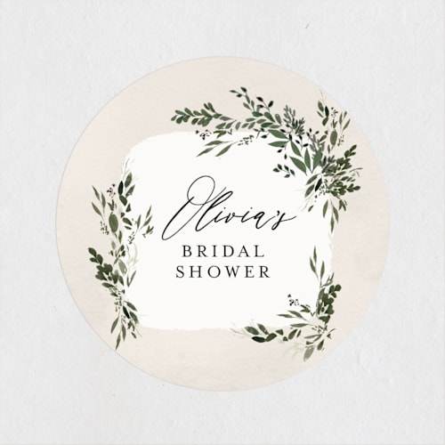 This is a forest custom stickers with standard by Itsy Belle Studio called greenery printing on uncoated sticker paper in sticker