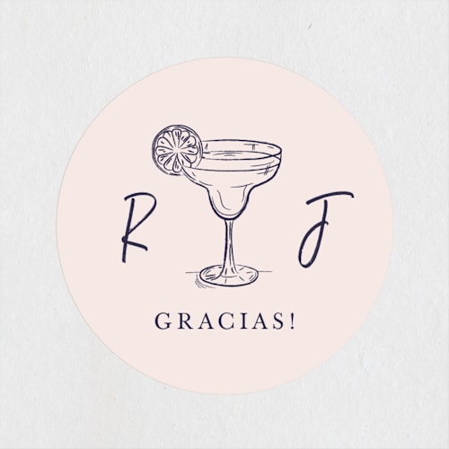 This is a blush custom stickers with standard by Janelle Kelly called tacos & tequila printing on uncoated sticker paper in sticker