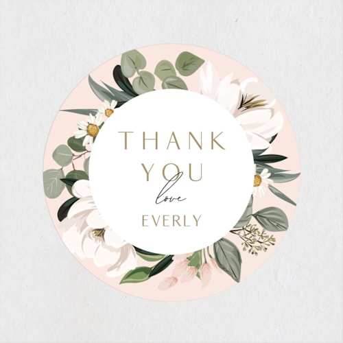 This is a petal custom stickers with standard by Susan Moyal called country garden printing on uncoated sticker paper in sticker