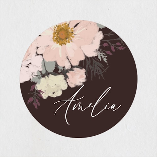 This is a cookie custom stickers with standard by Alethea and Ruth called garden boquet printing on uncoated sticker paper in sticker