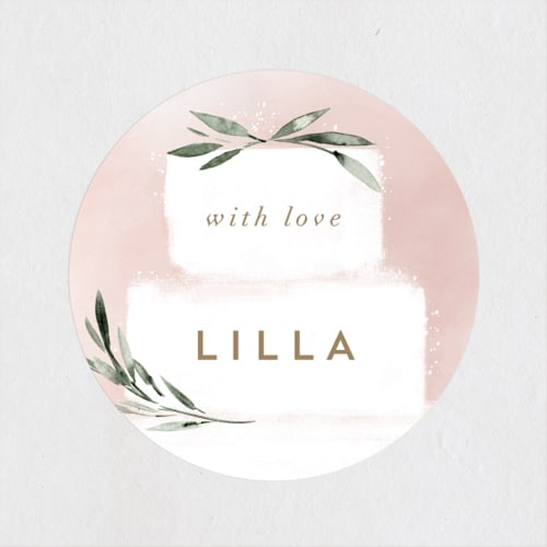 This is a blush custom stickers with standard by Petra Kern called sweet bride printing on uncoated sticker paper in sticker