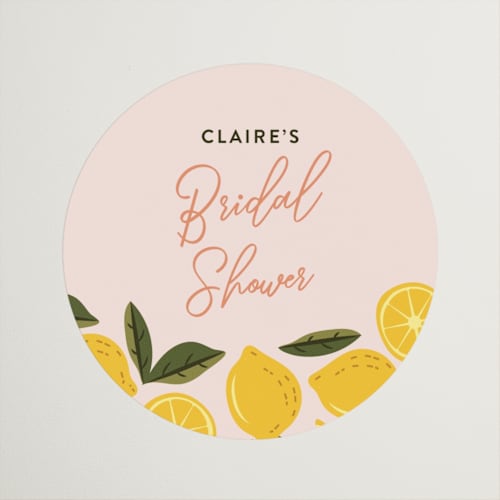 This is a blush custom stickers with standard by That Girl Press called lemonade printing on uncoated sticker paper in sticker