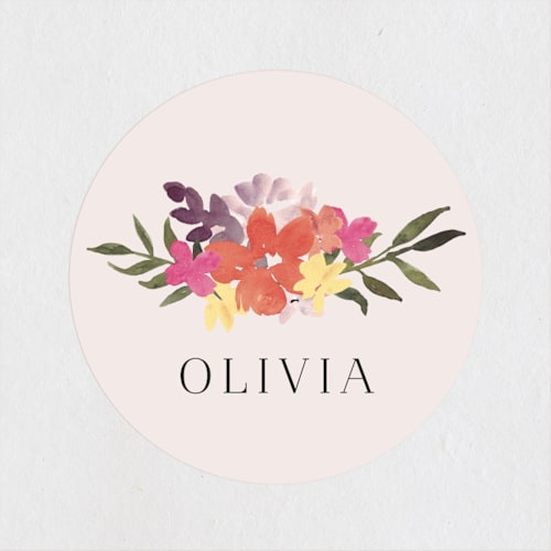 This is a peony custom stickers with standard by Ashlee Townsend called wildflower garden printing on uncoated sticker paper in sticker
