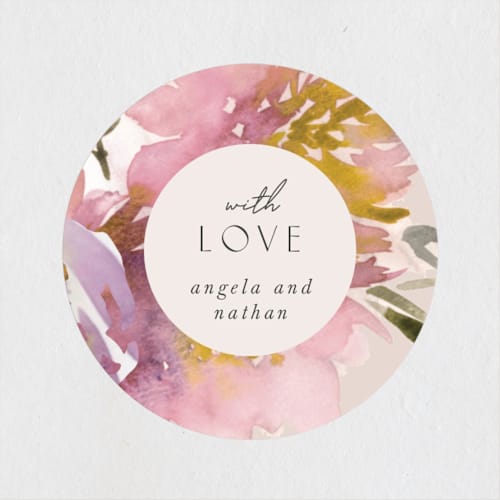 This is a blush custom stickers with standard by Lori Wemple called bouquet printing on uncoated sticker paper in sticker