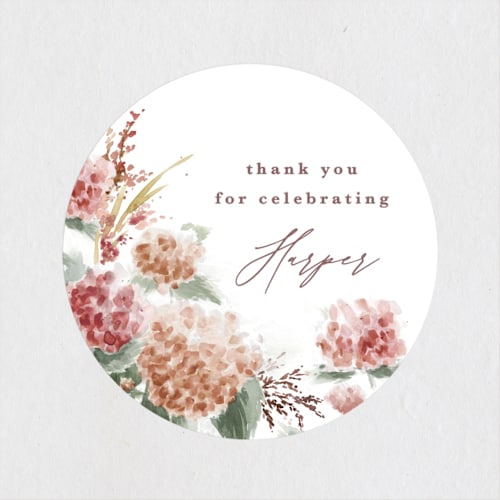 This is a rosewood custom stickers with standard by Kate Ahn called english garden printing on uncoated sticker paper in sticker