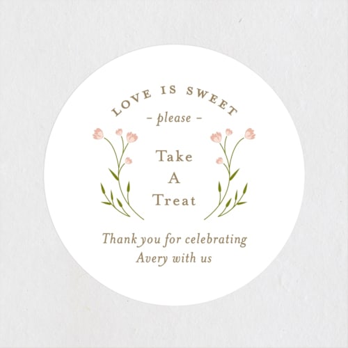 This is a petal custom stickers with standard by Jennifer Postorino called love is blooming printing on uncoated sticker paper in sticker