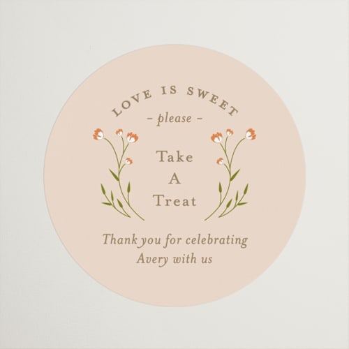 This is a poppy custom stickers with standard by Jennifer Postorino called love is blooming printing on uncoated sticker paper in sticker