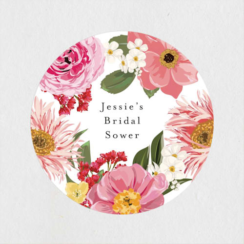 This is a coral custom stickers with standard by Susan Moyal called summer fresh printing on uncoated sticker paper in sticker