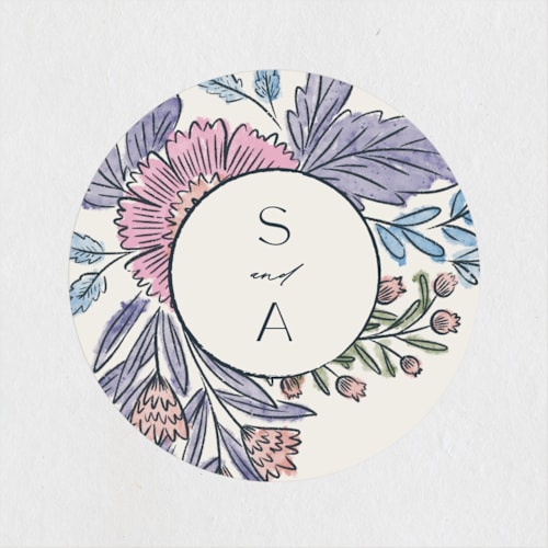 This is a hydrangea custom stickers with standard by Jen Owens called fragrance printing on uncoated sticker paper in sticker