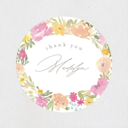 This is a peony custom stickers with standard by Creo Study called blooming arch printing on uncoated sticker paper in sticker