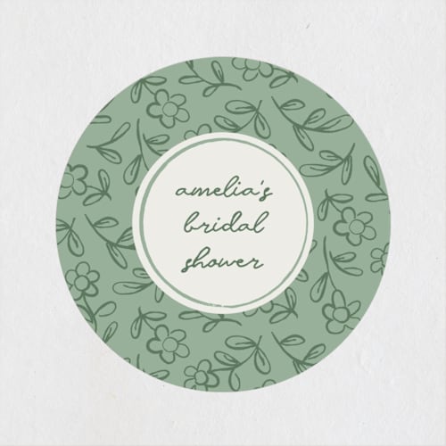 This is a sage custom stickers with standard by Kelly Watkins called blooming printing on uncoated sticker paper in sticker