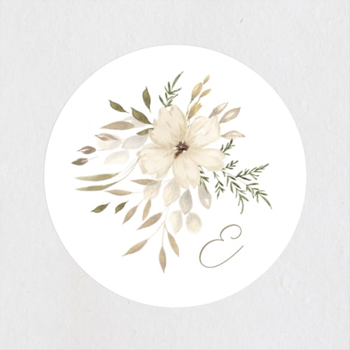 This is a elegant spring custom stickers with standard by Phrosné Barwood called floral bride printing on uncoated sticker paper in sticker