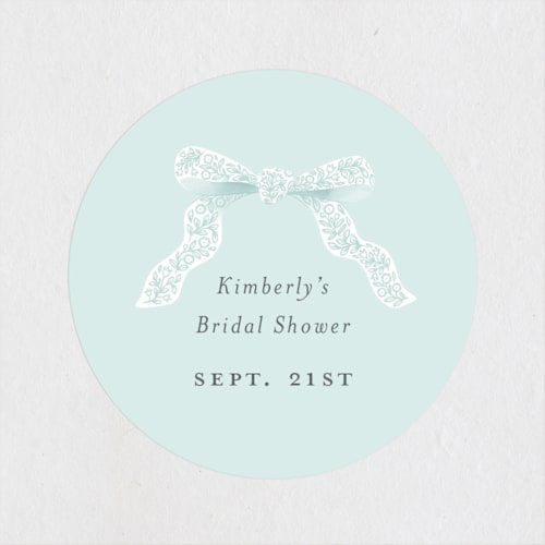 This is a tiffany blue custom stickers with standard by Paper Raven Co. called dainty printing on uncoated sticker paper in sticker