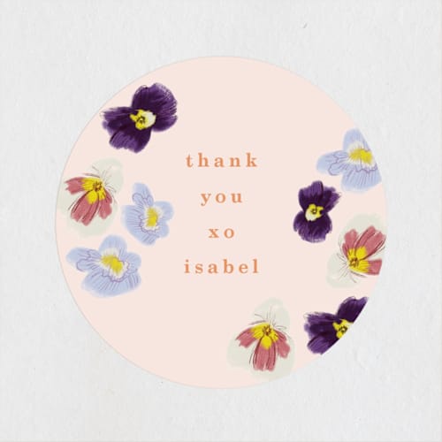 This is a blush custom stickers with standard by Baumbirdy called flower cheers printing on uncoated sticker paper in sticker