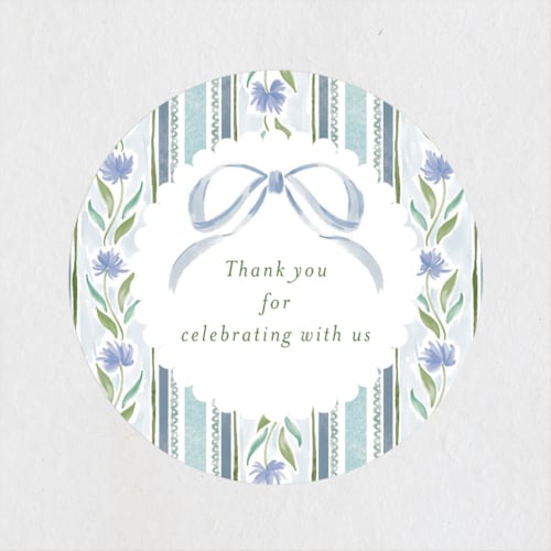 This is a cotswolds custom stickers with standard by Jackie Crawford called wildflower ribbon printing on uncoated sticker paper in sticker