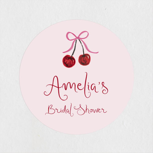 This is a blush custom stickers with standard by Cass Loh called vintage wedding cake printing on uncoated sticker paper in sticker