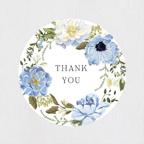 This is a azure custom stickers with standard by Susan Moyal called timeless blooms printing on uncoated sticker paper in sticker