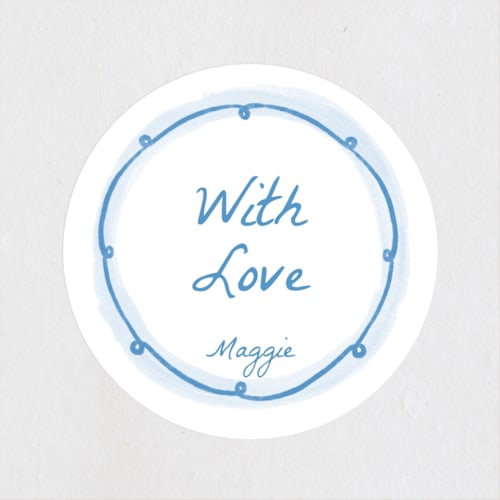 This is a blu custom stickers with standard by Pati Cascino called giardino printing on uncoated sticker paper in sticker