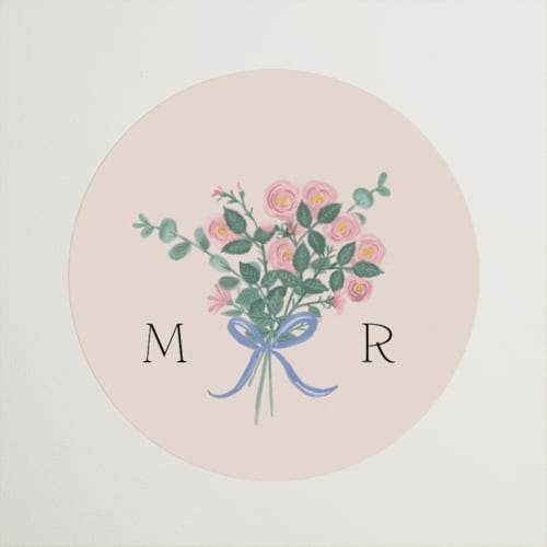 This is a creme custom stickers with standard by frau brandt called bed of roses printing on uncoated sticker paper in sticker