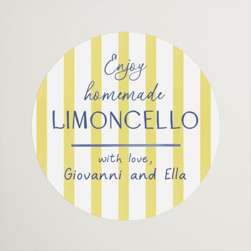 This is a capri custom stickers with standard by Tina Faselli called limoncello printing on uncoated sticker paper in sticker