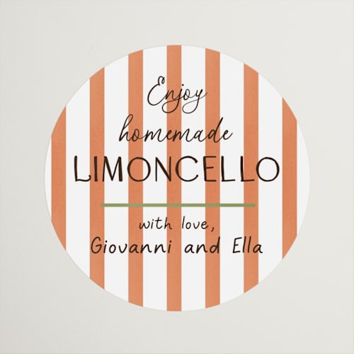 This is a arancia custom stickers with standard by Tina Faselli called limoncello printing on uncoated sticker paper in sticker