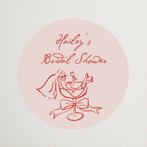 This is a scarlet custom stickers with standard by Cass Loh called cheers to love printing on uncoated sticker paper in sticker
