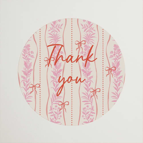 This is a strawberry custom stickers with standard by Elly called cottage ribbons printing on uncoated sticker paper in sticker