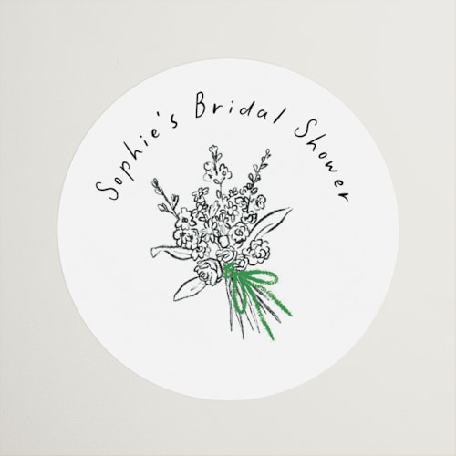 This is a lawn custom stickers with standard by mo kelley called tied bouquet printing on uncoated sticker paper in sticker
