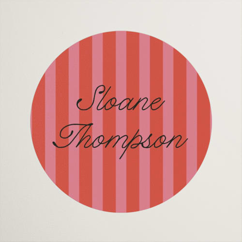This is a strawberry custom stickers with standard by Morgan Kendall called lola printing on uncoated sticker paper in sticker