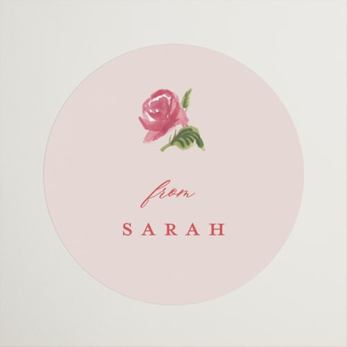 This is a blush custom stickers with standard by Teju Reval called romantic roses printing on uncoated sticker paper in sticker