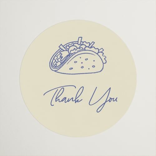This is a blueberry custom stickers with standard by Sherley Ferreira called tacos & tequila printing on uncoated sticker paper in sticker