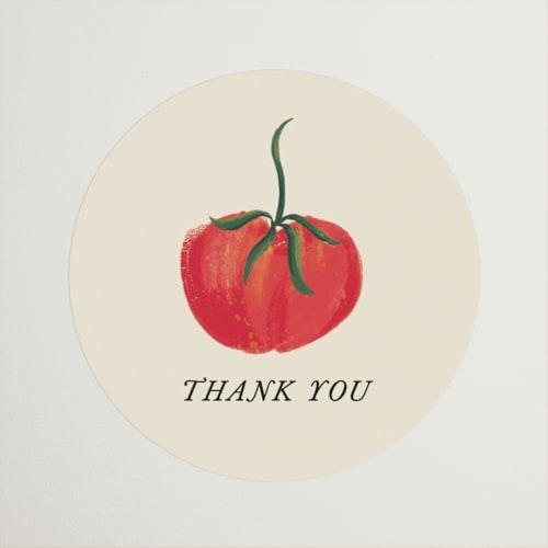 This is a lime custom stickers with standard by Jackie Crawford called petit pomodoro printing on uncoated sticker paper in sticker