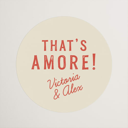 This is a tomato custom stickers with standard by Sherley Ferreira called that's amore printing on uncoated sticker paper in sticker