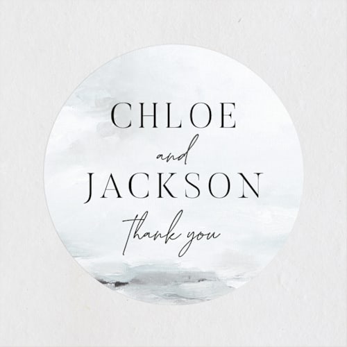 This is a fog wedding favor labels with standard by Nicoletta Savod called perspective printing on uncoated sticker paper in sticker