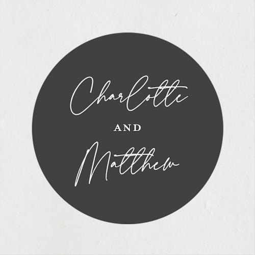 This is a midnight wedding favor labels with standard by mo kelley called libations printing on uncoated sticker paper in sticker