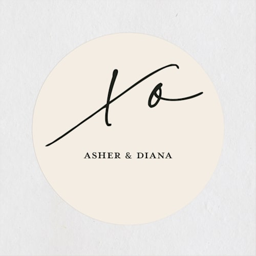 This is a dune wedding favor labels with standard by Christie Garcia called a toast printing on uncoated sticker paper in sticker