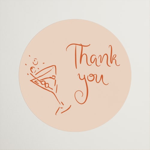 This is a verona wedding favor labels with standard by Cotton and Bow called a 'tini bridal shower printing on uncoated sticker paper in sticker