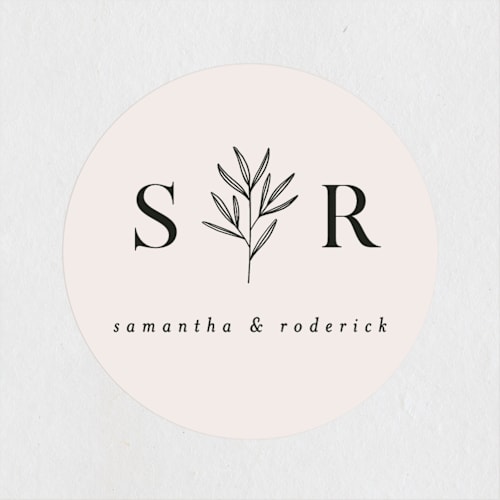 This is a taupe wedding favor labels with standard by Kelly Schmidt called italia printing on uncoated sticker paper in sticker