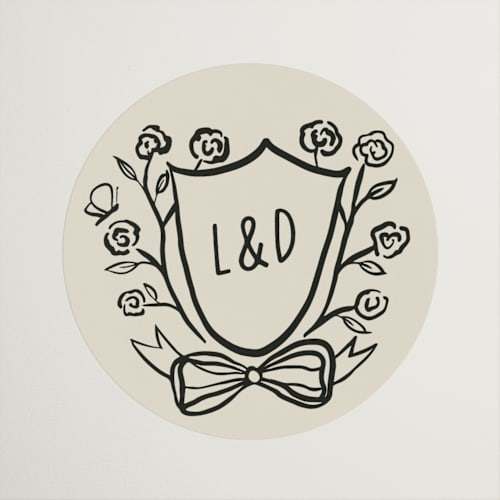 This is a ink wedding favor labels with standard by Studio Suku called à table! printing on uncoated sticker paper in sticker