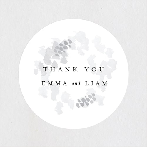 This is a classic white wedding favor labels with standard by Design Lotus called a thousand years printing on uncoated sticker paper in sticker