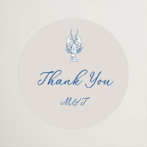 This is a marine wedding favor labels with standard by Lucrecia Caporale called seaside serenade printing on uncoated sticker paper in sticker