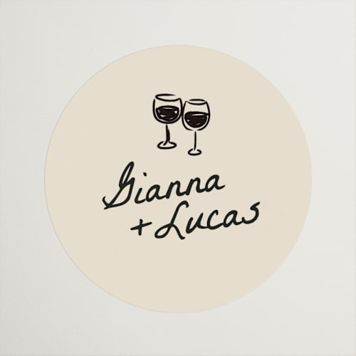 This is a papyrus wedding favor labels with standard by Itsy Belle Studio called that's amore printing on uncoated sticker paper in sticker