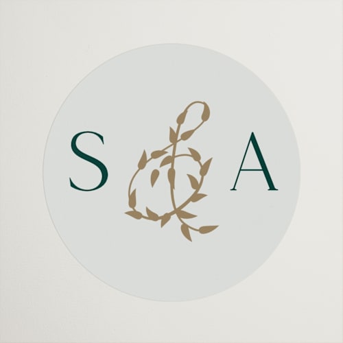 This is a evergreen wedding favor labels with standard by Paper Sun Studio called mountaintop printing on uncoated sticker paper in sticker