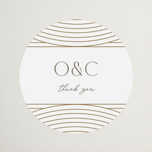 This is a alabaster wedding favor labels with standard by Pixel and Hank called moderne printing on uncoated sticker paper in sticker