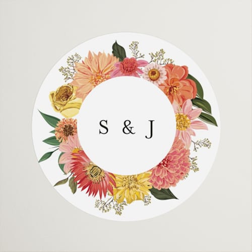 This is a burgundy wedding favor labels with standard by Susan Moyal called enchanting printing on uncoated sticker paper in sticker