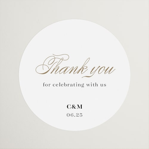 This is a cloud wedding favor labels with standard by Shannon Chen of Four Wet Feet Studio called love printing on uncoated sticker paper in sticker