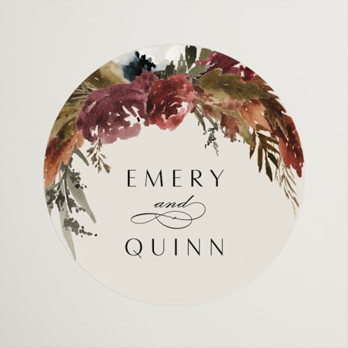 This is a autumn wedding favor labels with standard by Kate Ahn called poetique printing on uncoated sticker paper in sticker